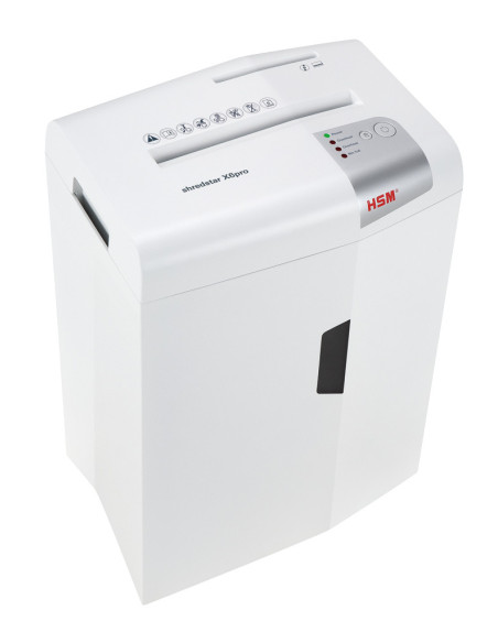 HSM X6pro triturador de papel Corte en partículas 58 dB 22 cm Plata, Blanco
