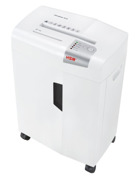 HSM X13 triturador de papel Corte en partículas 57 dB 4 mm Plata, Blanco