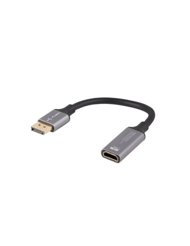 Lanberg AD-DP-HD-04 adaptador de cable de vídeo 0,2 m DisplayPort HDMI Plata, Negro
