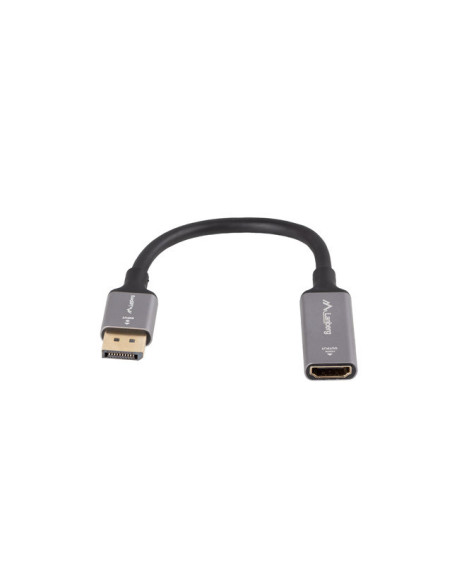 Lanberg AD-DP-HD-04 adaptador de cable de vídeo 0,2 m DisplayPort HDMI Plata, Negro