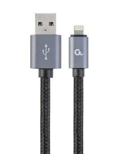 Gembird CCB-MUSB2B-AMLM-6 cable de teléfono móvil Negro 1,8 m USB A Lightning