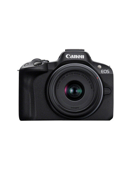 Canon EOS R50, Black + RF-S 18-45mm F4.5-6.3 IS STM Kit MILC 24,2 MP CMOS 6000 x 4000 Pixeles Negro