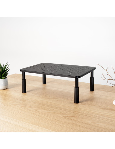 TooQ Soporte Elevador Multiusos para Monitor Portátil, Negro