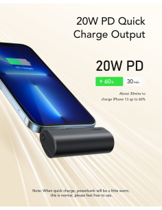 VEGER PlugOn-L VG-W0556P PowerBank plug-on 5000mah PD20W Lightning connector built-in 2