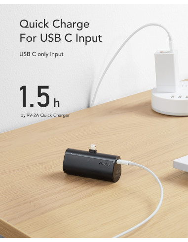 VEGER PlugOn-L VG-W0556P PowerBank plug-on 5000mah PD20W Lightning connector built-in