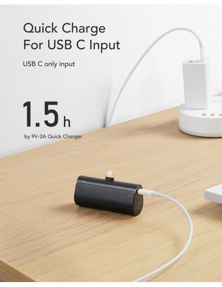 VEGER PlugOn-L VG-W0556P PowerBank plug-on 5000mah PD20W Lightning connector built-in