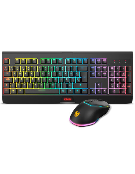 Krom KABALA teclado Ratón incluido Juego RF inalámbrico QWERTY Español Negro