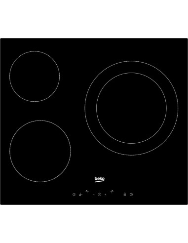 Beko HIC63402T hobs Negro Integrado Cerámico 3 zona(s)
