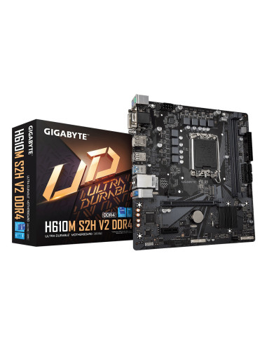GIGABYTE H610M S2H V2 DDR4 Placa base - Compatible con procesadores Intel Core 14th CPUs, 6+1+1 Hybrid Phases Digital VRM, up