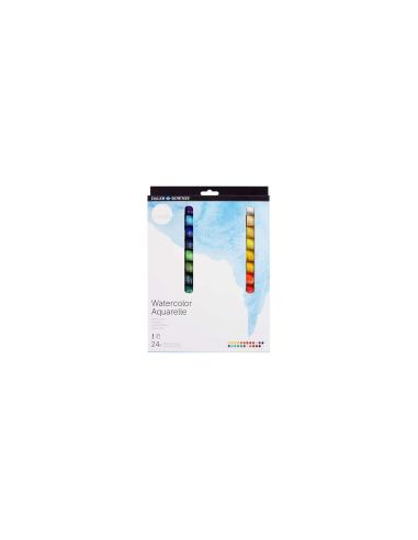 Daler Rowney Simply Pack de 24 Acuarelas 12ml - Se Humedecen Facilmente - Colores Surtidos
