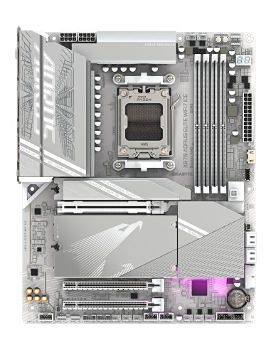 GIGABYTE X870 AORUS ELITE WIFI7 ICE Placa Base - Compatible con CPUs AMD Ryzen 9000, 16+2+2 fases VRM digital, hasta 8200MHz