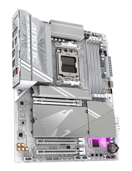 GIGABYTE X870 AORUS ELITE WIFI7 ICE Placa Base - Compatible con CPUs AMD Ryzen 9000, 16+2+2 fases VRM digital, hasta 8200MHz