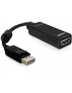 DeLOCK 61849 adaptador de cable de vídeo 0,125 m DisplayPort HDMI tipo A (Estándar) Negro