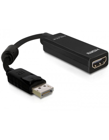 DeLOCK 61849 adaptador de cable de vídeo 0,125 m DisplayPort HDMI tipo A (Estándar) Negro