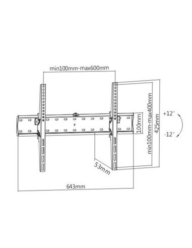 Gembird WM-70T-02 soporte para TV 177,8 cm (70") Negro