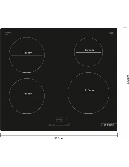 Bosch Serie 4 PUE611BB5E hobs Negro Integrado 60 cm Con placa de inducción 4 zona(s)