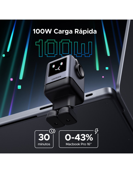 Ugreen 45515B cargador de dispositivo móvil Ordenador portátil, Teléfono móvil, Portátil, Batería portátil, Teléfono Gris