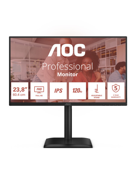 AOC 24E4U pantalla para PC 60,5 cm (23.8") 1920 x 1080 Pixeles Full HD LED Negro