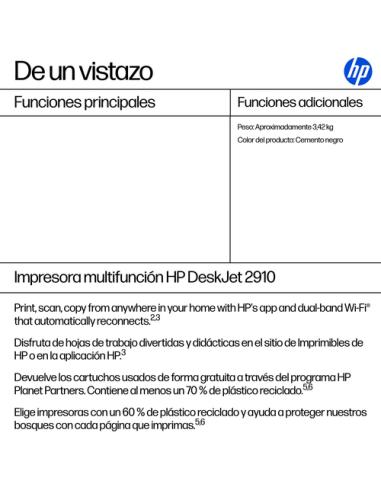 HP DeskJet 2910 Inalámbrico All-in-One Color Impresora