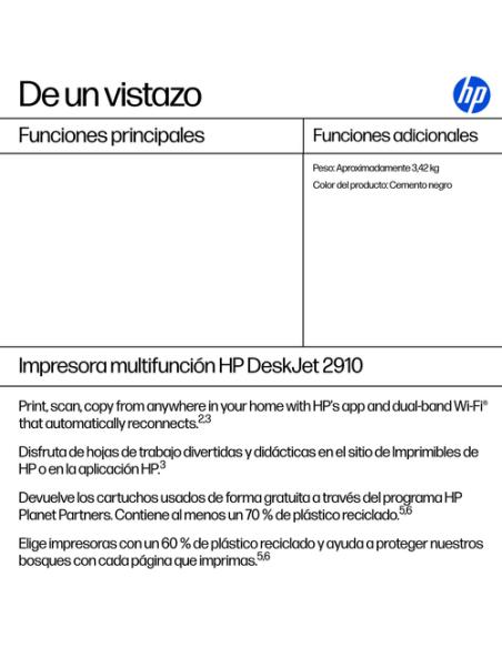 HP DeskJet 2910 Inalámbrico All-in-One Color Impresora