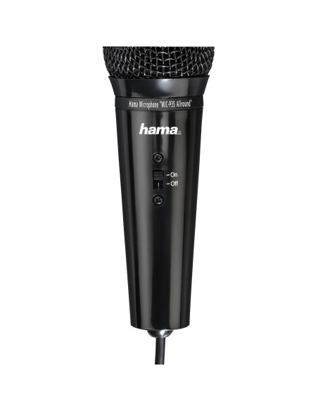 Hama | Micrófono con trípode, conexión jack 3,5mm, ideal para Podcast o conferencias, color negro.