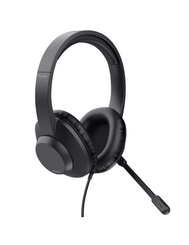 Trust Ayda Max USB Auriculares Alámbrico Diadema Oficina Centro de llamadas USB Type-C   USB Type-A Negro