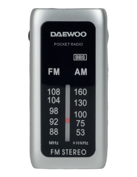 Daewoo DW1129 radio Portátil Analógica Negro, Plata
