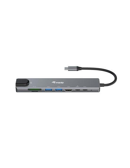 Equip 133497 base para portátil y replicador de puertos Alámbrico USB Tipo C Negro, Gris