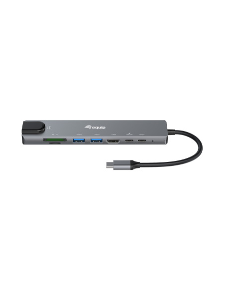 Equip 133497 base para portátil y replicador de puertos Alámbrico USB Tipo C Negro, Gris