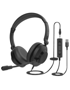 Axtel AXH-ONEUCD-35 auricular y casco Auriculares Alámbrico Diadema Oficina Centro de llamadas USB tipo A Negro