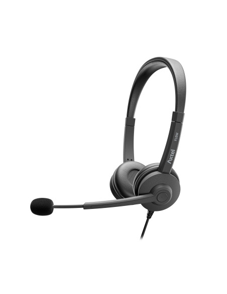 Axtel AXH-FLOWUCDC auricular y casco Auriculares Alámbrico Diadema Oficina Centro de llamadas USB Type-C   USB Type-A Negro