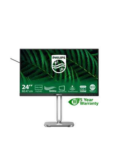 Philips 5000 series 24B2G5301 00 pantalla para PC 60,5 cm (23.8") 1920 x 1080 Pixeles Full HD LCD Negro