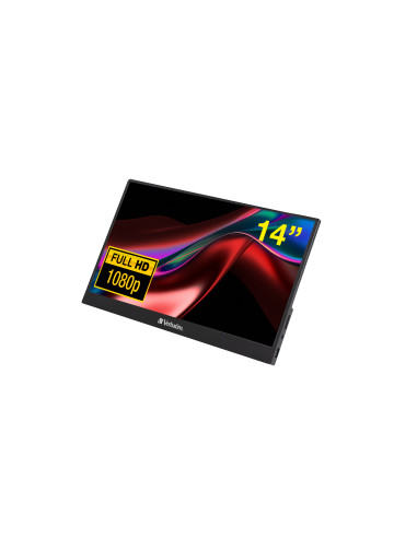 Verbatim 49590 pantalla para PC 35,6 cm (14") 1920 x 1080 Pixeles Full HD LCD Negro