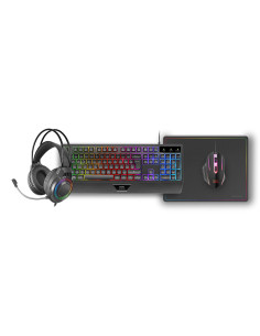 Mars Gaming MCP124PRO, Combo Gaming 4en1, Teclado RGB H-Mech con Reposamuñecas, Ratón RGB 3200DPI y Switches HUANO, Auriculares 2