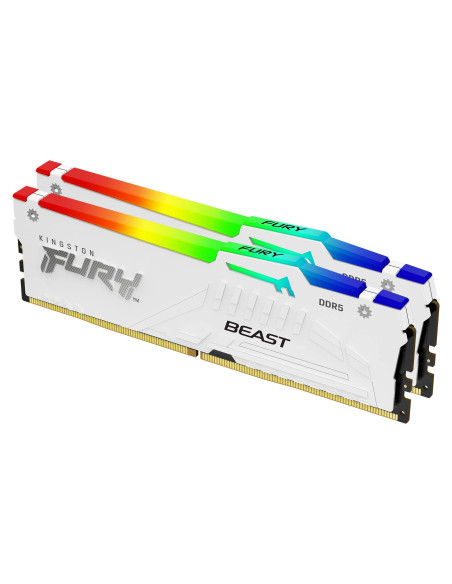 Kingston Technology FURY Beast 64GB 6000MT s DDR5 CL30 DIMM (Kit de 2) White RGB EXPO