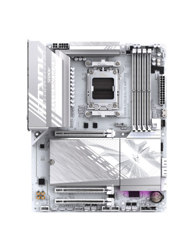 GIGABYTE B850 AORUS ELITE WIFI7 ICE Placa Base - Procesadores AMD Ryzen Serie 9000, VRM digital de 14+2+2 fases, hasta 8200MHz
