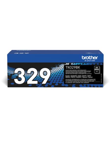 Brother TN-329BK cartucho de tóner 1 pieza(s) Original Negro