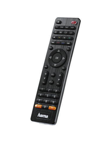 Hama | Mando de TV universal, para manejar hasta 4 aparatos, compatible con más de 1000 aparatos, color negro