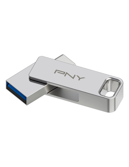 PNY DUO LINK unidad flash USB 128 GB USB Type-A   USB Type-C 3.2 Gen 1 (3.1 Gen 1) Acero inoxidable