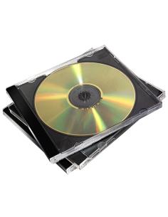 Fellowes 98310 funda para discos ópticos Caja transparente para CD 2 discos Negro, Transparente 2