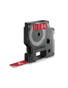 DYMO D1 - Etiquetas Durable - Blanco sobre rojo - 12mm x 7m