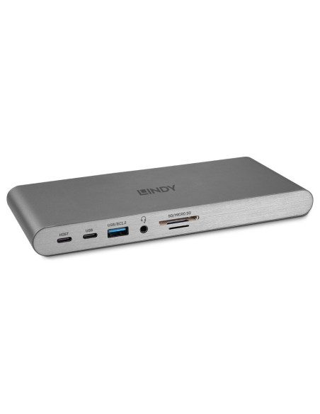 Lindy 43349 base para portátil y replicador de puertos Alámbrico USB 3.2 Gen 1 (3.1 Gen 1) Type-C Plata