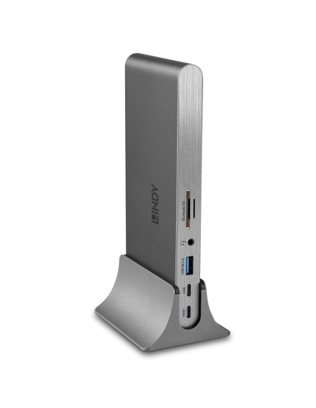 Lindy 43349 base para portátil y replicador de puertos Alámbrico USB 3.2 Gen 1 (3.1 Gen 1) Type-C Plata