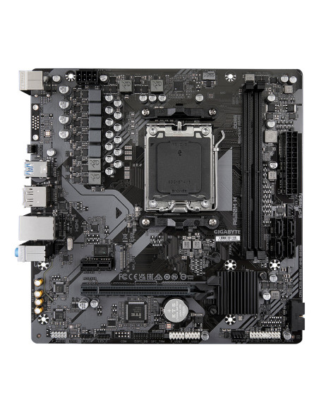 GIGABYTE A620M H Placa base - Soporta CPUs AMD Ryzen 8000, VRM digital de 5+2+2 fases, hasta 7200MHz DDR5 (OC), 1xPCIe 4.0 M.2,