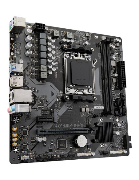 GIGABYTE A620M H Placa base - Soporta CPUs AMD Ryzen 8000, VRM digital de 5+2+2 fases, hasta 7200MHz DDR5 (OC), 1xPCIe 4.0 M.2,