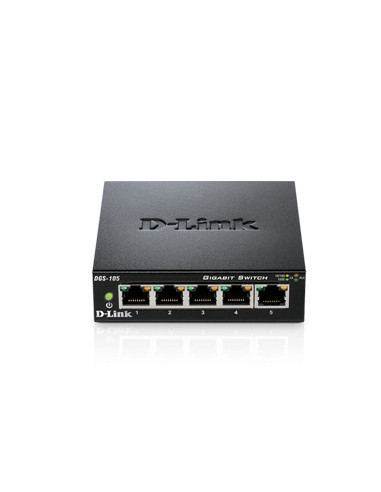 D-Link DGS-105 switch No administrado L2 Gigabit Ethernet (10 100 1000) Escritorio Negro