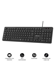 SUBBLIM Teclado Ergonómico Business Slim Silencioso con cable USB 2