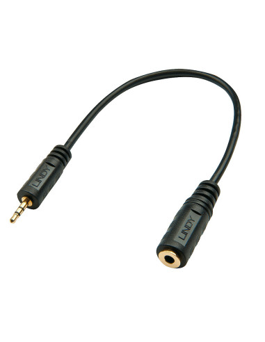 Lindy 35698 cable de audio 0,2 m 2,5mm 3,5mm Negro