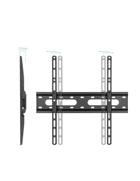 TooQ Soporte Fijo de pared para pantallas 32"- 70", Negro