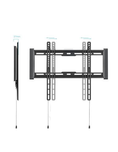 TooQ Soporte Fijo de pared para pantallas 32"- 70", Negro